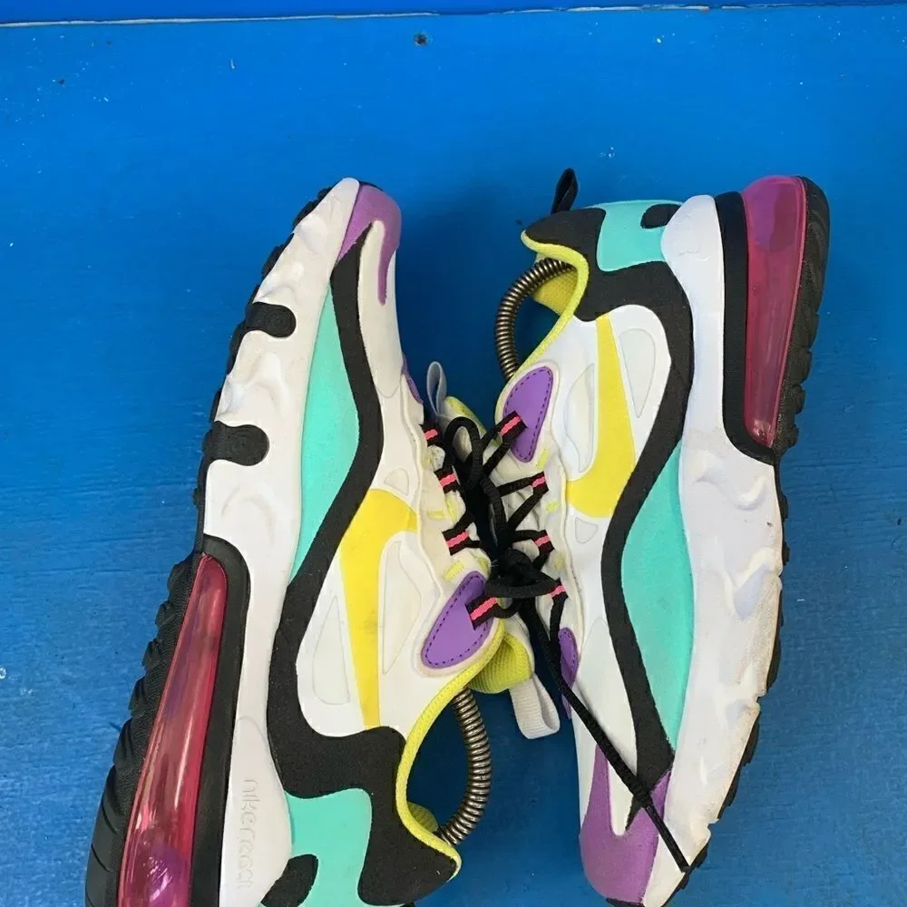 Nike Air Max 270 React (GS) BQ0103-101 White/Yellow Youth Size 6.5Y